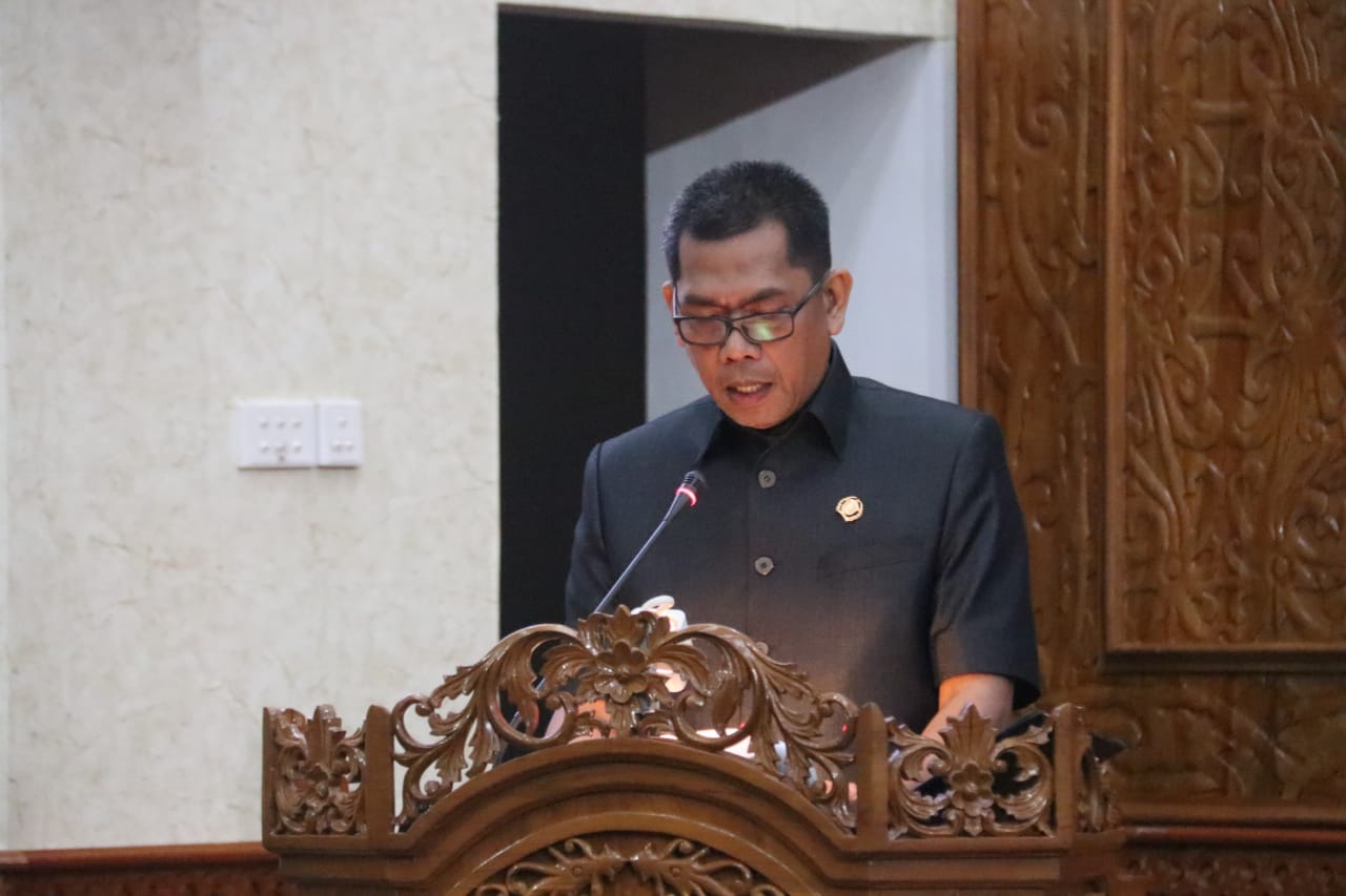 Hasbullah mewakili Fraksi Partai Persatuan Pembangunan saat menanggapi hasil rancangan KUA dan PPAS tahun anggaran 2023